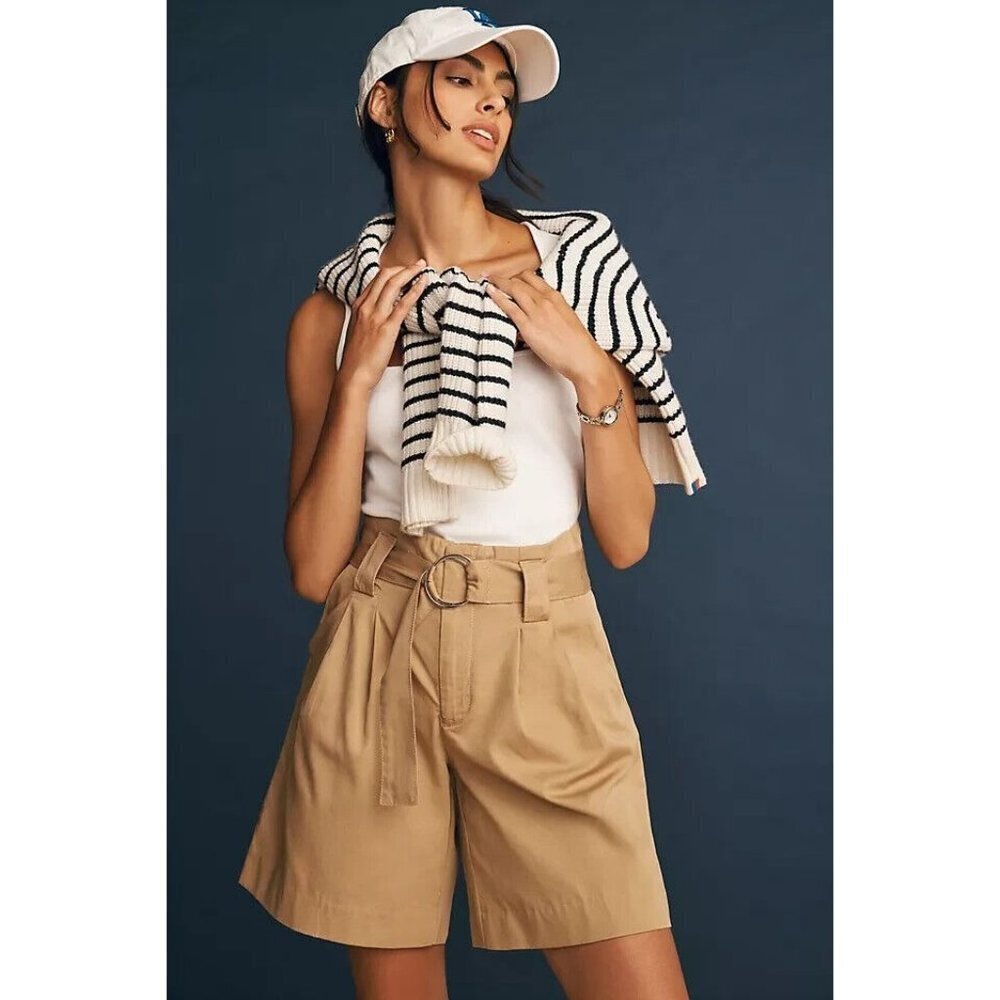 Maeve Longline O-Ring Shorts Color Khaki Size US 6/UK 10